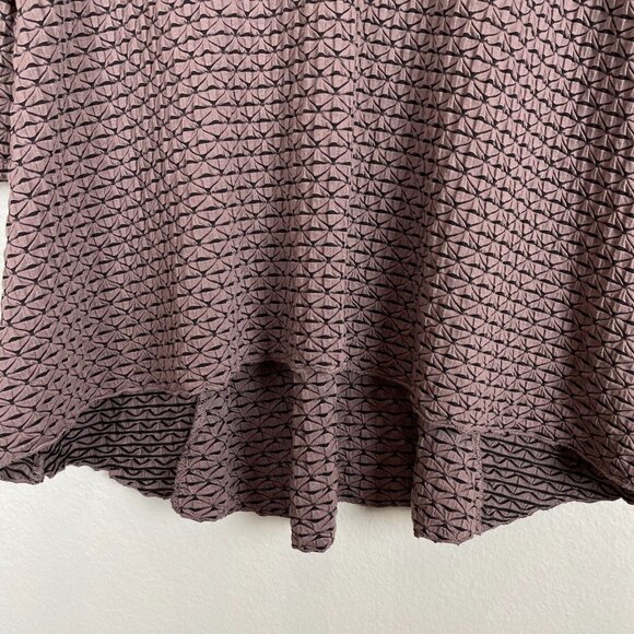 Habitat Womens Small Brown Textured Tunic Top Long Sleeve V Neck Shirt Stretch - Picture 10 of 15